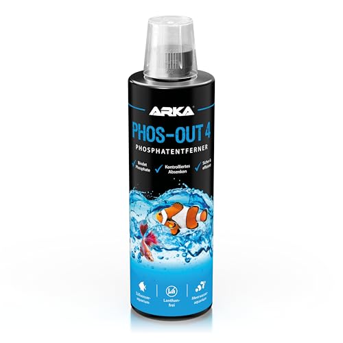 Phosphatentferner Aquarium – ARKA Phos-Out 4 – 473 ml – flüssiger PO4-Entferner für Süß- & Meerwasser – sofort wirksam, ohne Lanthan – verbessert Wasserqualität & verhindert Algen