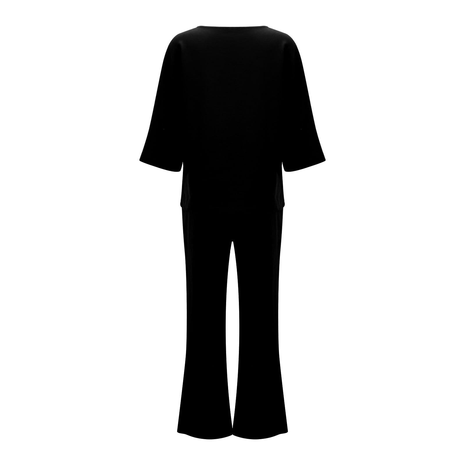 Chándal para mujer, tallas grandes, holgado, chándal largo y elegante, de verano, de dos piezas, talla corta, yoga, ropa de casa, ropa de casa, 2 piezas, ligera, ropa deportiva para mujer
