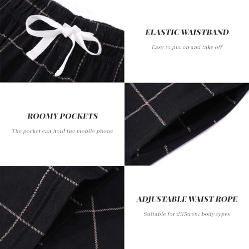 Vulcanodon Mens Cotton Pajama Pants-2pack, Lightweight Sleep Pants for Men3