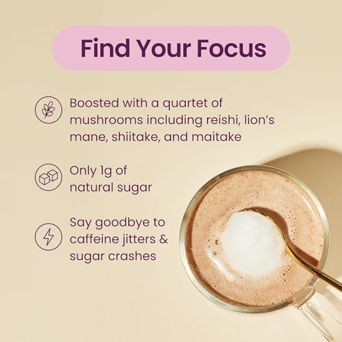 Image of Blume Superfoods Latte - Vanilla Chai Blend with Black Tea, Cardamon, Cinnamon, Low-Caffeine, Low-Sugar, Organic, Keto Friendly, Vegan, Mushroom Blend- 25 Servings