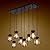 Wellmet 8-Light Mason Jar Chandelier for Dining Room, Farmhouse Rustic Linear Cluster Pendant Light Fixture for Living Room, Kitchen Island Lighting, Matte Black Finish with Glass Shades