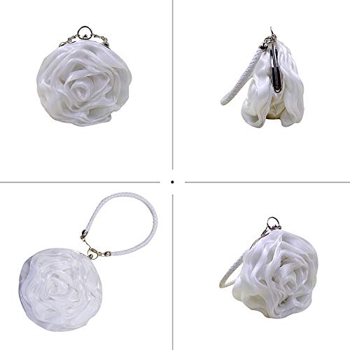 Image of Buddy Women Rose Shaped Clutch Soft Satin Wristlet Handbag Wedding Party Purse