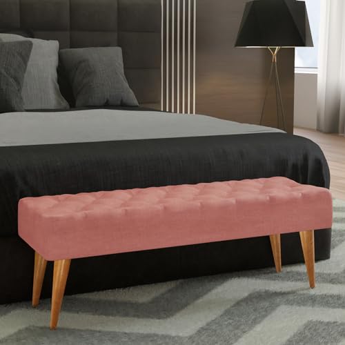 Puff Recamier Retro Para Quarto 120 cm Rosa Zinn Móveis