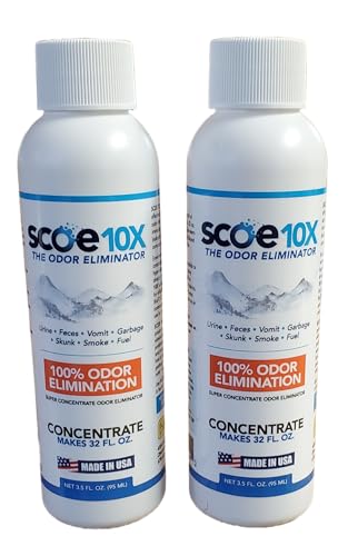 SCOE 10X Odor Eliminator Concentrate- 2 Spray Bottle Refills- Urine Odor Eliminator