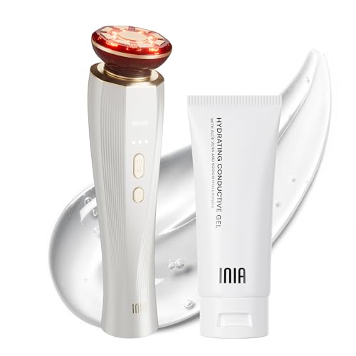 INIA 3-in-1 Skin Tightening Device True Beauty Glow Facial Massager Red Light Therapy for Face and