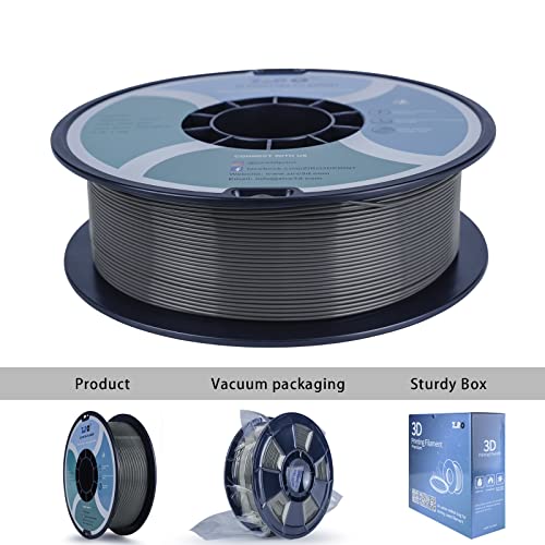 Image of ZIRO 3D Printer Filament 2.2lbs x 4 Spool, Tougher & Stronger, Dark Gray | Fit for Most FDM 3D Printer, 1.75mm 1KG Spool, Dimensional Accuracy + /-0.03mm, Colorful PLA FilamenT