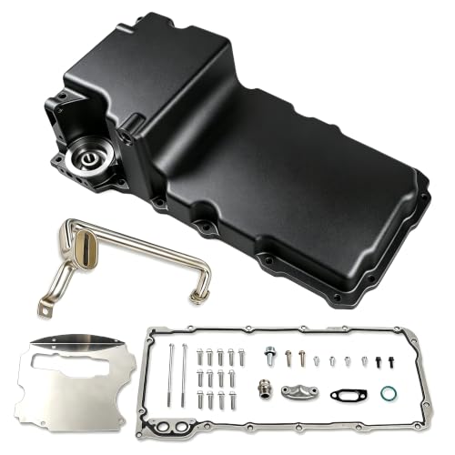 JGhyperX LS Swap Retrofit Engine Cast Aluminum Oil Pan Kit Compatible with GM LS1 LS2 LS3 LS6 LSX LS 1955-1987 GEN III & IV 4.8L 5.3L 6.0L 6.2L V8 Engine Low Profile 302-1 (Black)
