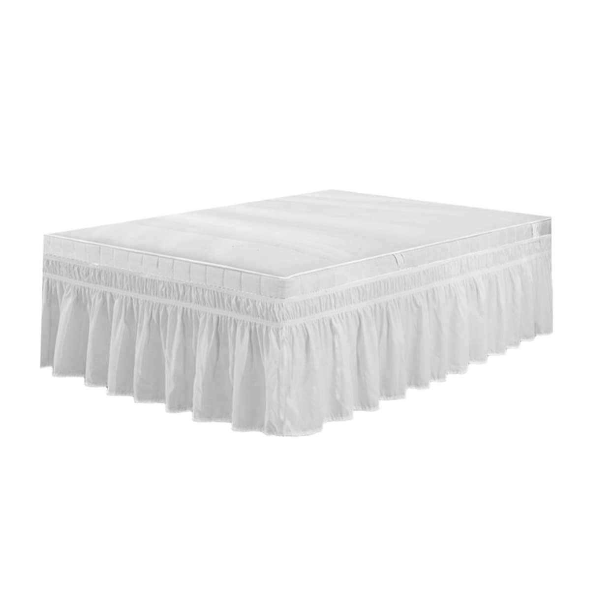 Falda de cama elástica OUNONA cubrecanapé plisado antideslizante fácil de instalar