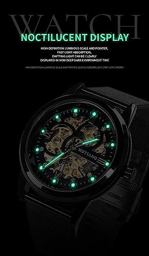 Image of CHENXI Luxury Business Steel Strap Watch Original Automatic Mechanical Skeleton Transparent Mechanical Watch for Men