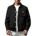 FQZWONG Mens Fall Shirt Jacket Casual Button Up Shirts Lightweight Long Sleeve Shacket Fashion Loose Tops with Flap Pockets（1-Black,Medium