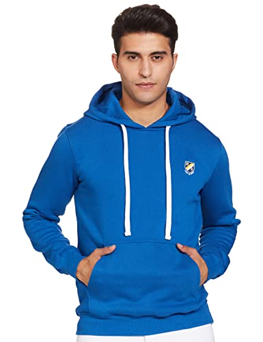 Amazon Brand – House & Shields Men’s Cotton Blend Neck Hooded Sweatshirt (AW19-HSS-21_Cobalt Blue_S)