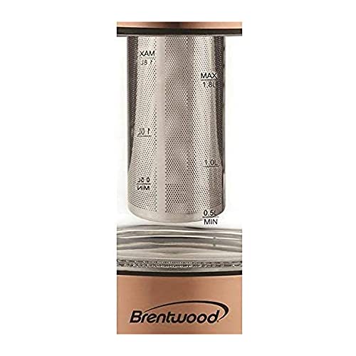 Image of Brentwood KT-1790RG 1.7L Stainless Steel Cordless Electric Kettle, Rose Gold