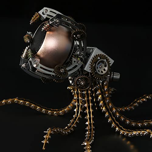 Zestaw samodzielnego złożenia metalowych puzzli 3D głośnikiem ośmiornicy, rozkładany zestaw samodzielnego złożenia puzzli 3D stali nierdzewnej dorosłych, ozdoba biurko łamigłówką - 1060 elementów