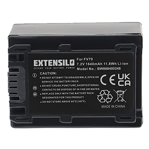 EXTENSILO batteria compatibile con Sony HDR-PJ50E