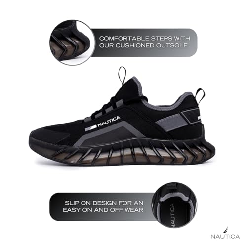 Image of Nautica Men's Casual Fashion Sneakers - Lightweight Lace-Up Athletic Walking Shoes for Gym & Tennis, Comfortable