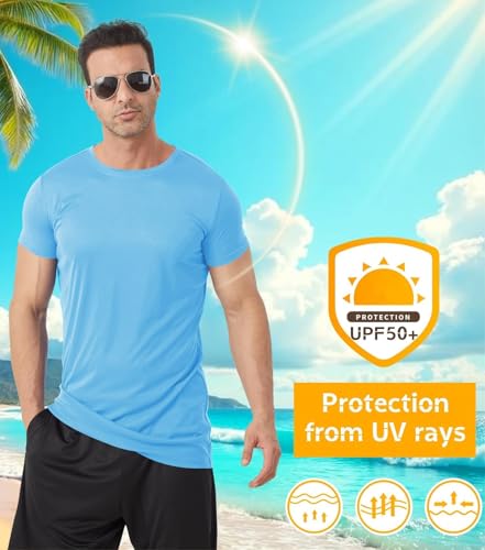 Idtswch Men's Tall T-Shirt Rash Guard UPF 50+ T-Shirt Quick Dry Swim Water Top Tee Short Sleeve Athletic Shirts2