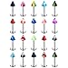 BodyJ4You Labret Stud Kit of Piercing Bar Tragus Helix Earring Stainless Steel 16G 20PC