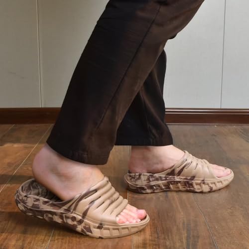 Image of KuaiLu Mens Recovery Sandals Orthotic Arch Support Open Toe Sport Slides Thick Cushion Orthopedic Plantar Fasciitis Slip On Wide Width Summer Pool Beach Waterproof