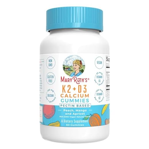 MaryRuth Organics Calcium with Vitamin D3 & Vitamin K2 | 2 Month Supply | Calcium Supplement | Bone Support | Gummies | Vegan | Non-GMO | Gluten Free | 60 Count