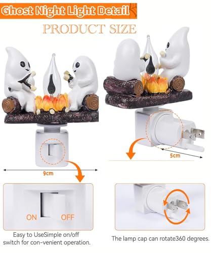 Image of 2 PCS Ghost Flickering Campfire Flame Halloween Nightlight