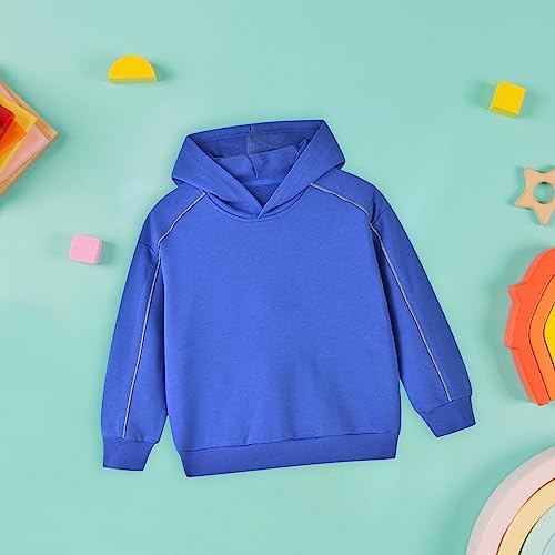 Kids Comfy Tops 1 to 8 Years Soft Cotton Warm Hooded Solid Color Long Sleeve Pullover Sweatshirts For Boys Girls2