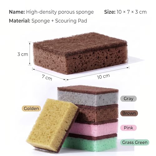 Image of Scrubs with Sponges (Pack of 5) 100% Odor Free and Scratch-Free | Reusable Dishwashing Scrubber for Kitchen and House Cleaning, Suitable for Iron Cast, Steel & Coated Cookware, Rinses Clean