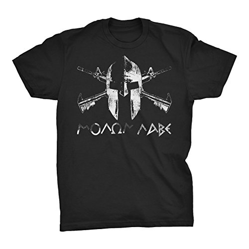 2nd Amendment Shirt - Molon Labe - Spartan-Black-XL