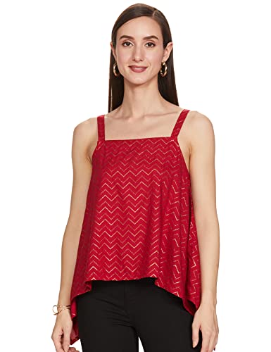Image of Max Women's Printed Sleeveless Asymmetric Hem Regular Fit Top