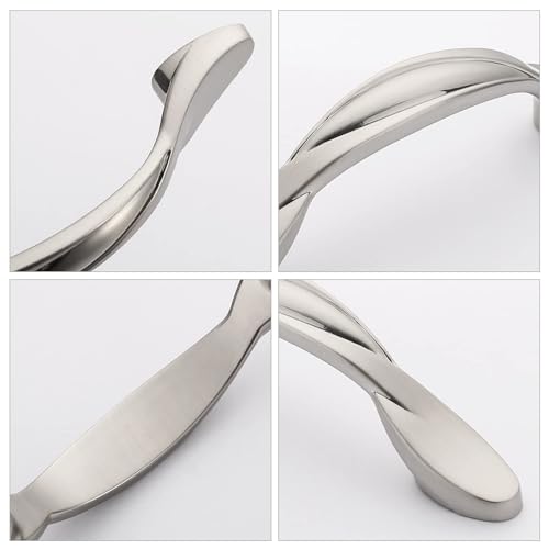 Image of Asidrama 20 Pack 3 Inch(76mm) Brushed Nickel Cabinet Pulls Heavy-Duty Solid Kitchen Cabinet Handles Satin Nickel Drawer Hardware for Bathrooms Cupboard