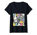 Photo Gallery donna pronto ad attaccare 2 ° grado divertente squalo 2 ° giorno scuola maglietta con collo a v Photo Gallery donna pronto ad attaccare 2 ° grado divertente squalo 2 ° giorno scuola maglietta con collo a v