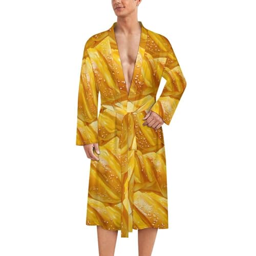 Bread Funny Men's Robe Soft Lightweight Bathrobe Long-sleeve Spa Robes