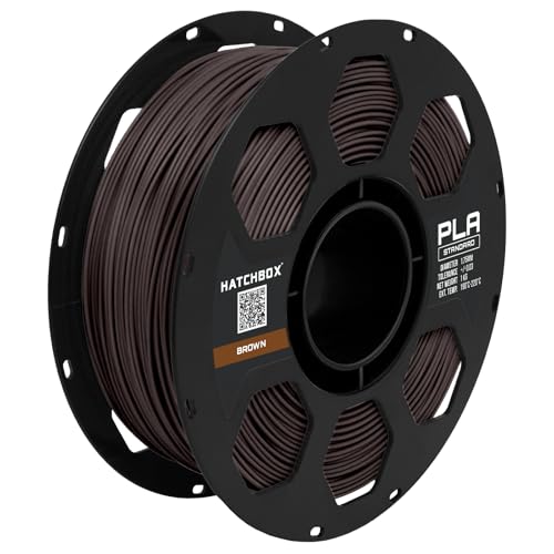Image of HATCHBOX 1.75mm Brown PLA 3D Printer Filament, 1 KG Spool, Dimensional Accuracy + /- 0.03 mm, 3D Printing Filament