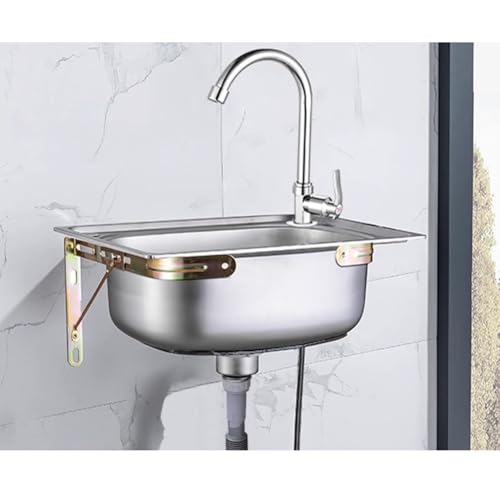 Évier d'angle mural compact gain de place en inox pour studio et bar - 5
