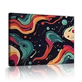 抽象的なサイケデリックキャンバスウォールアートコズミックフルイドアートキャンバスプリント寝室の壁の家の装飾保育園の壁の写真マルチカラー32x42cmインナーフレーム