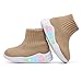 MORENDL Toddler Light Up Walking Shoes Baby Non-Slip Sock Shoes Toddler Slip On Sneakers Boys & Girls Brown