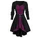 Produktbild LILICAT Damen Casual Bluse Retro Langarm Oberteile Plus Size Shirts Tunika Tops Mantel Eleganter Smoking Blazer Vintage Unregelmäßige Tailcoat Viktorianischen Langer Kostüm