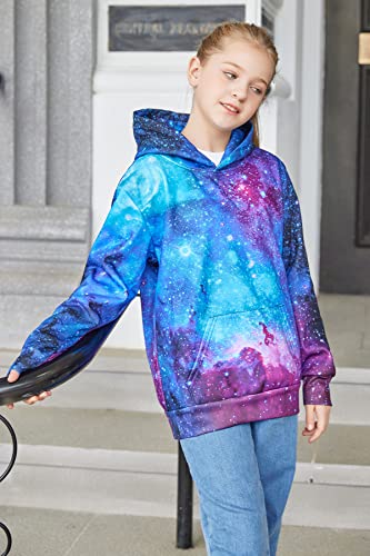 Galaxy Hoodie For Little Boy Girls Cool Funny Novelty Hooded Sweatshirt 3D Designer Hooded Jacket With Pockets 6-7 Years #TOP2