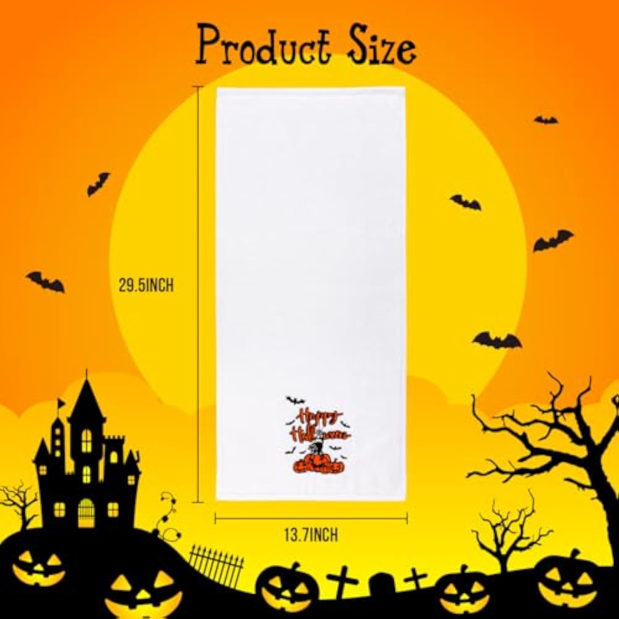 3 Pack Halloween Hand Towels Ghost Pumpkin Design
