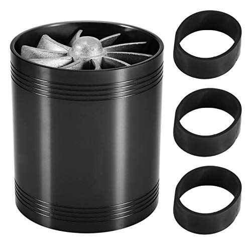 Turbonador de admisión de aire, turbo de admisión de aire, turbonador de admisión de aire de automóvil, turbina de doble ventilador, supercargador, ahorro de combustible de gas(Negro)