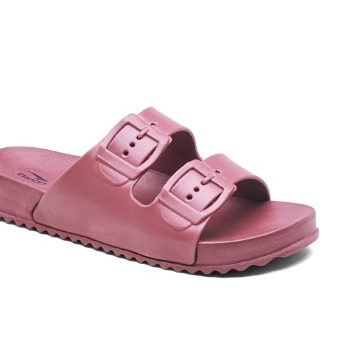 Image of ASIAN Femina-15 Women's Slippers | Ultra-Soft Cushion, Trendy Dual Buckle Design & Lightweight Slides for Girls | Perfect for Home, Travel, & Daily Comfort