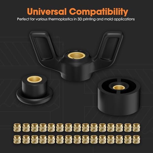 hanglife heat-set threaded inserts m3 heat set insert for 3d printing components and plastic parts - brass metric knurled nuts 100 pieces