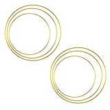 Contenido del paquete: recibirá 6 PCS Metal Floral Hoop Wreathes en 3 tamaños, 2 piezas por tamaño, medición de 20 cm / 8 pulgadas, 25 cm / 10 pulgadas, 30 cm / 12 pulgadas.Cantidad suficiente y tamaño adecuado para satisfacer sus necesidades.
