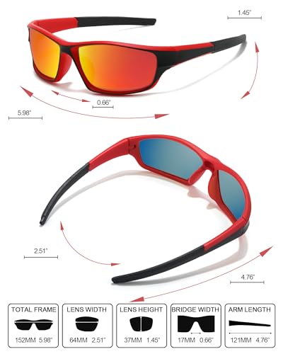 IGnaef Polarized Sports Sunglasses for Men Women Wrap-around Style for Running Driving Golf IF30424