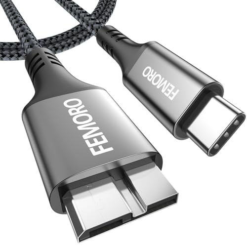 USB C to USB Micro B Cable 3.3ft, External Hard Drive SuperSpeed 5Gbps Data Transfer Cord for Portable HDD Hard-Drive (Seagate Toshiba Canvio LaCie WD etc.)