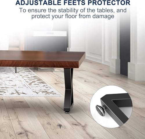 Image of 16'' Metal Coffee Table Legs, Heavy Duty Diamond Shape Bench Legs, Perfect for Breakfast Bar Stand Bench Dining Table, Industry DIY Furniture Legs (W30cm X H40cm, Set of 2)(16IN-Z-Type)