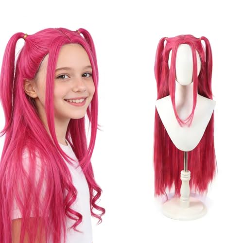 Hot Pink Wig for Girls Costume Wigs Cosplay Wigs Anime Wigs for Halloween Carnival Women Girls Cosplay Props