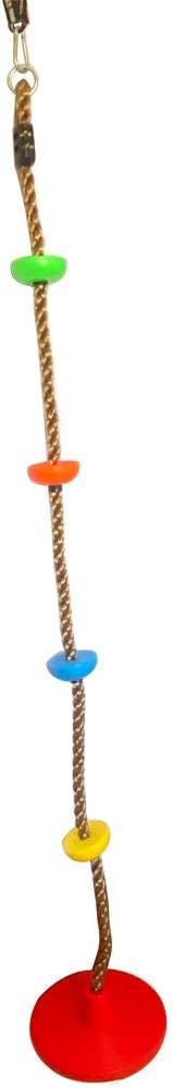 5 Star TD Climbing Rope Tree Swing with Platforms Green Disc Swing Seat - Outdoor Playground Set Accessories Tree House Flying Saucer Outdoor Toys Swing Set - Adjustable Height Climb Rope Up to 6.5 FT