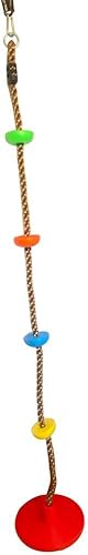 Miniatura 6 de Juego de plataformas de cuerda de escalada de árbol, asiento de columpio de disco rojo, juego de columpios para patio de juegos al aire libre,