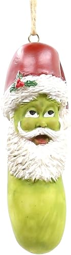 Miniatura 10 de Jolly Pickle - Adorno festivo para árbol de Navidad, figura de resina de 4 pulgadas, decoración navideña, regalo divertido ideal para intercambio de