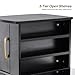 BarberPub Manicure Table, Nail Makeup Desk with Drawers, Storage Beauty Salon Workstation 2611 (Black & Gold)